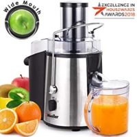 Mueller Austria Juicer Ultra 1100W Power, Easy Clean Extractor Press Centrifugal Juicing Machine, Wide 3" Feed Chute for Whole Fruit Vegetable, Anti-drip, High Quality, BPA-Free, Large, Silver
