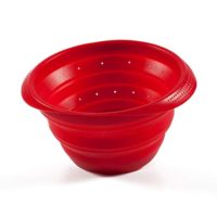 FridgeX Large Silicone Collapsible Colander/Strainer (Red)