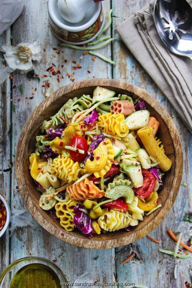 Colorful Pasta Salad with Italian Dressing