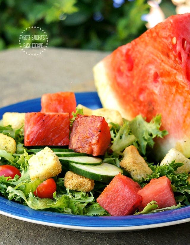 Salad with Chipotle Grilled Watermelon