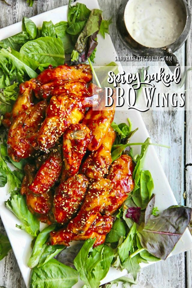 Spicy Baked BBQ Chicken Wings - Sandra's Easy Cooking
