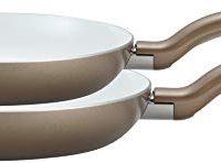 T-fal C728S2 Initiatives Nonstick Ceramic Coating PTFE PFOA and Cadmium Free Scratch Resistant Dishwasher Safe Oven Safe 8-Inch and 10-Inch Fry Pan Cookware Set, 2-Piece, Gold
