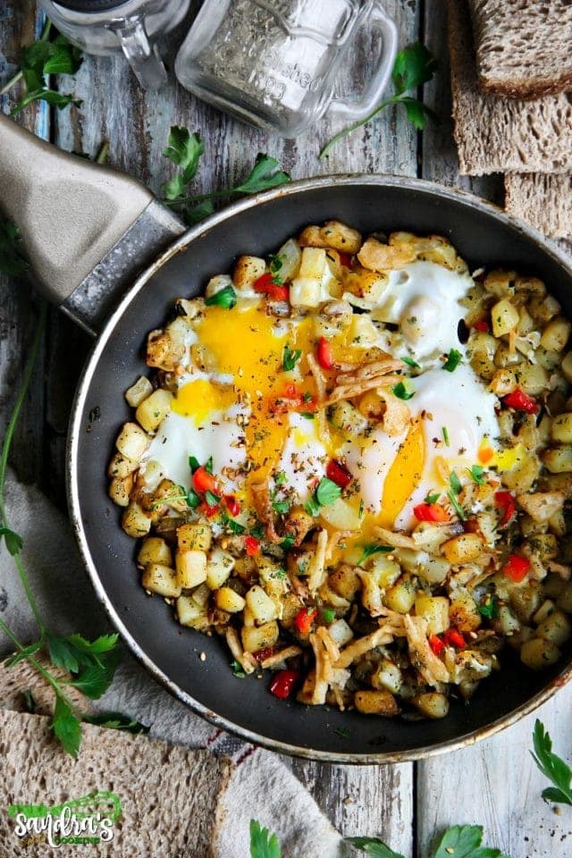 Crispy Potato and Eggs Breakfast Skillet - Nourish and Fete