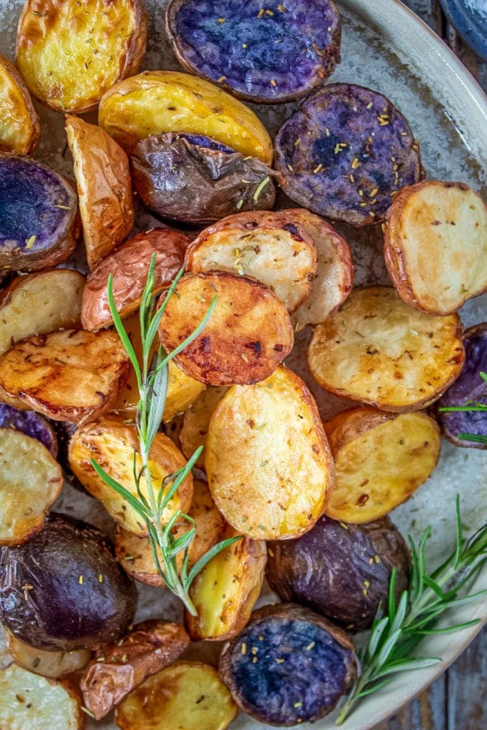 Air Fryer Rainbow Potatoes with Rosemary Sandra's Easy Cooking