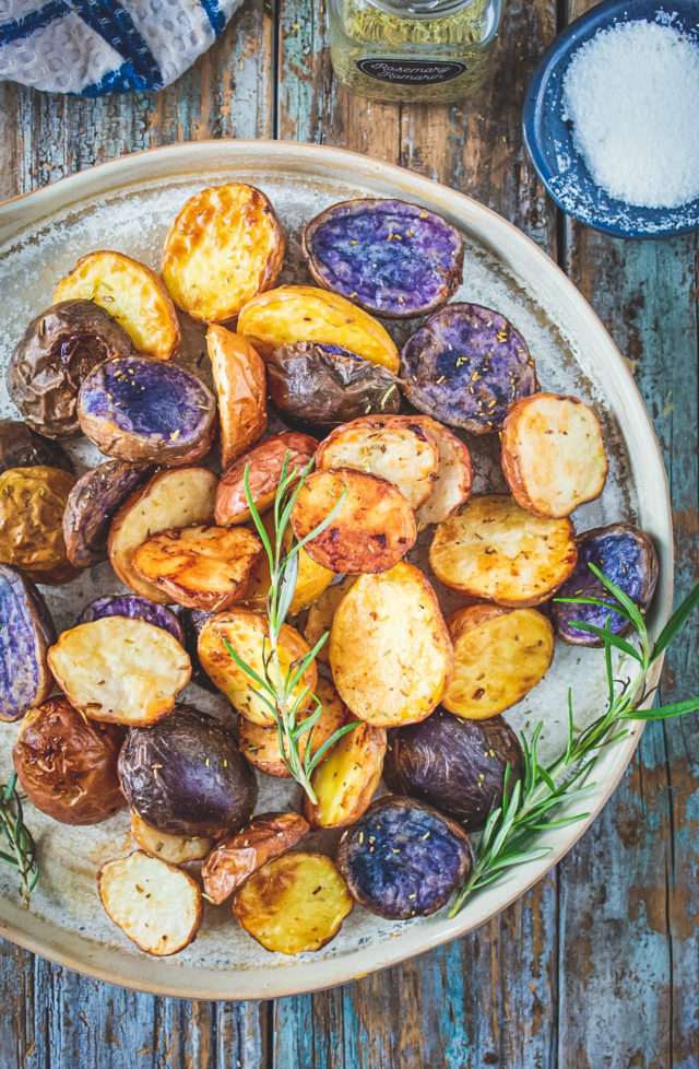 Air Fryer Rainbow Potatoes with Rosemary