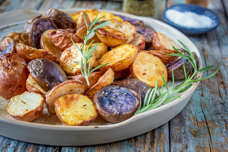 Air Fryer Rainbow Potatoes with Rosemary - Sandra's Easy Cooking