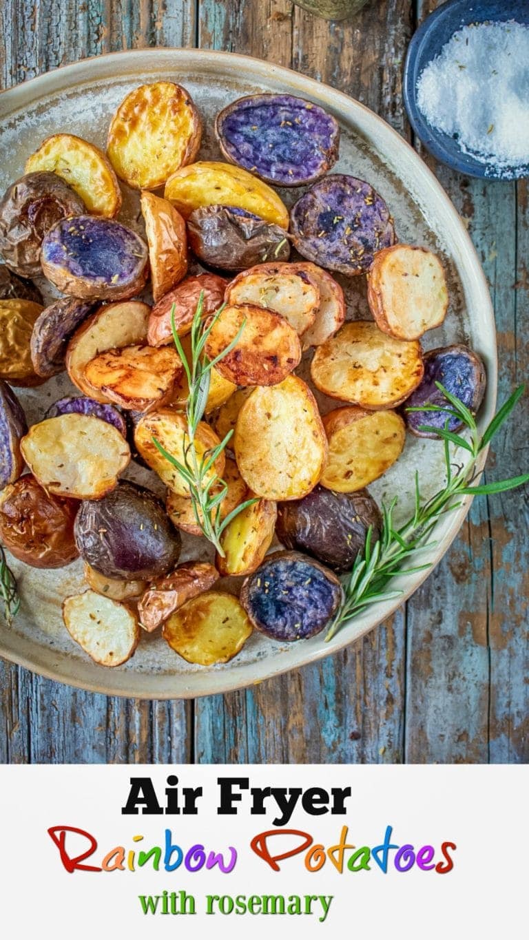 Air Fryer Rainbow Potatoes with Rosemary Sandra's Easy Cooking