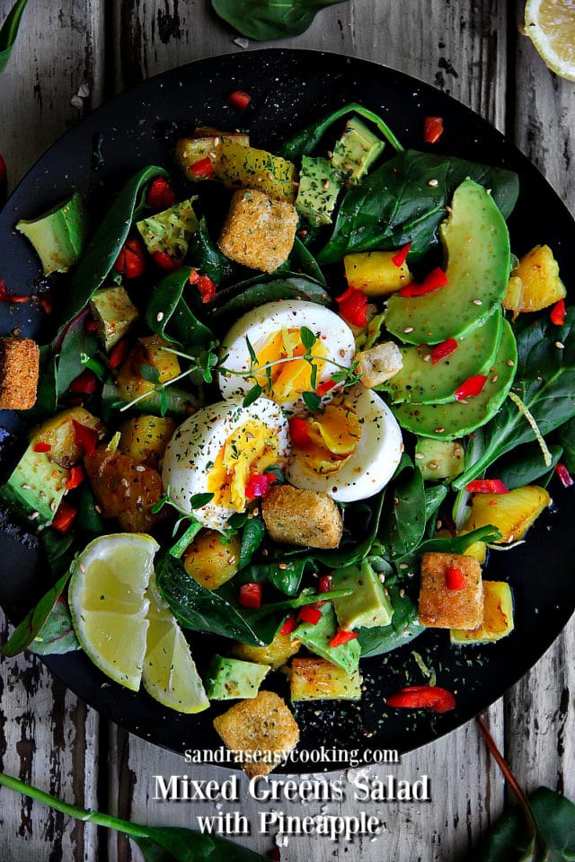 Mixed Greens Salad with Pineapple Sandra's Easy Cooking