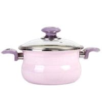 Enamel Stock Pot Rose Enamel Cooking Pot Enameled Pot with Lid (1.6 qt (1.5 L))