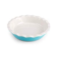 Farberware 5172565 Baker's Advantage Ceramic Pie Dish 10-Inch Teal