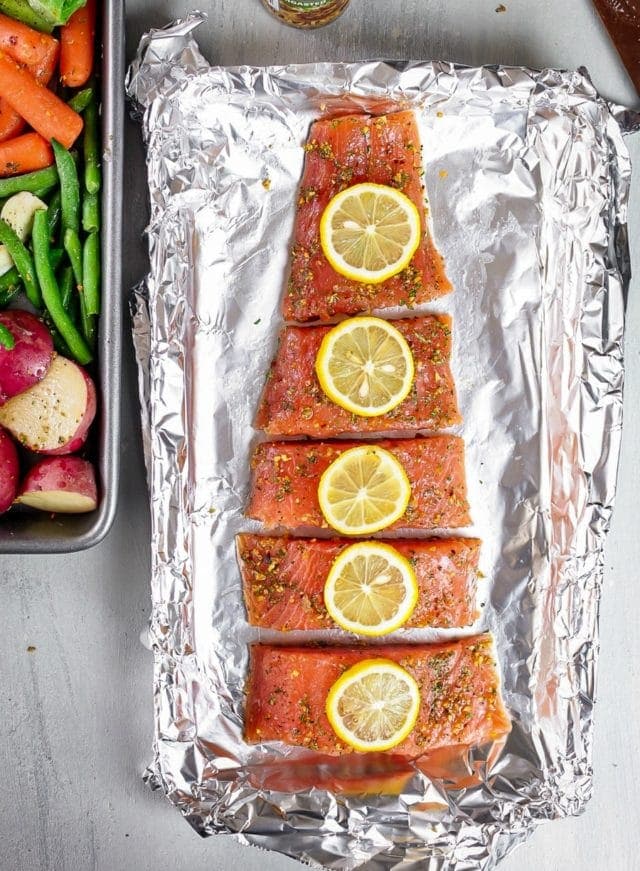 Salmon and Vegetables Sheet Pan Dinner