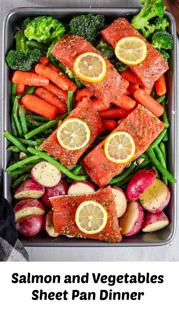 Salmon and Vegetables Sheet Pan Dinner - Sandra's Easy Cooking