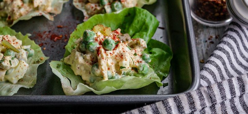Chicken and Egg Salad Lettuce Wraps