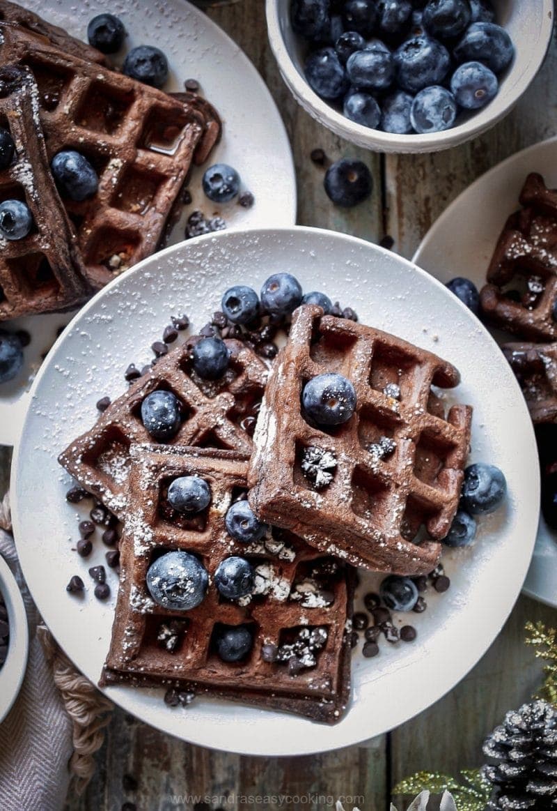 PB2 GlutenFree Chocolate Waffles Recipe Sandra's Easy Cooking