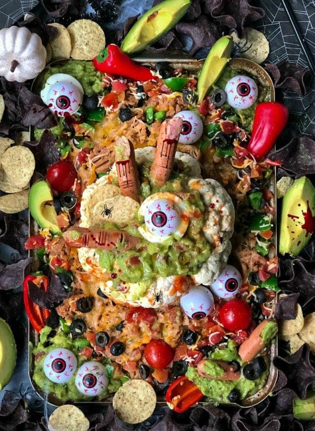 Spooky Halloween Cauliflower Bowl Bean Dip Sandra's Easy Cooking
