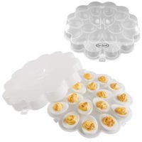Chef Buddy 82-Y3458 Deviled Egg Trays with Snap On Lids, Set of 2