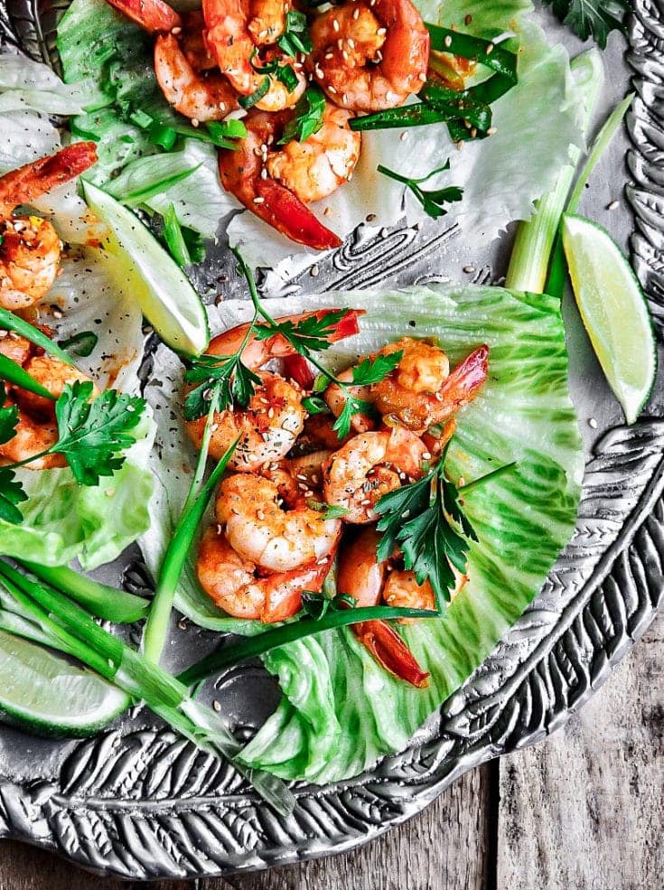 Cajun Shrimp Lettuce Wraps Sandra's Easy Cooking Low Carb Recipes
