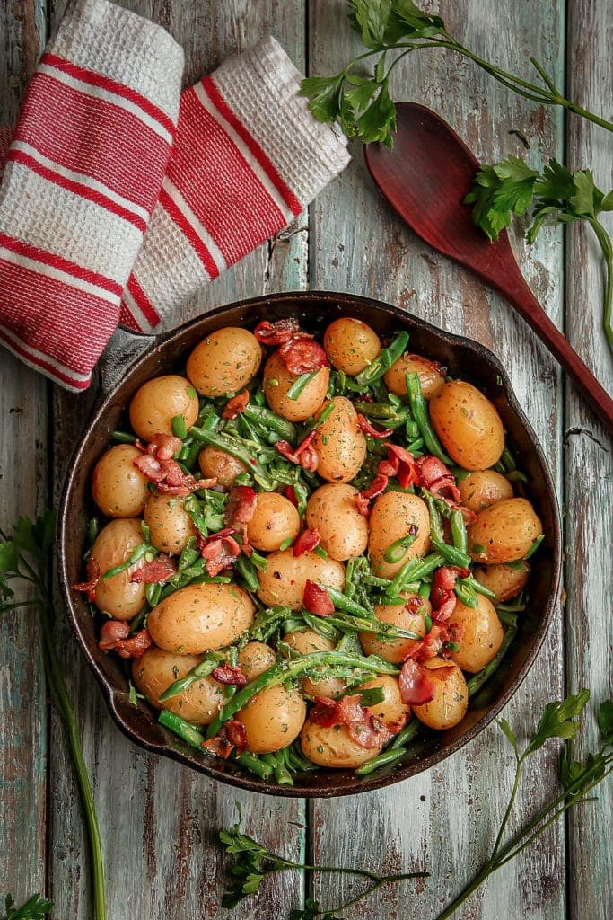 Southern Green beans and New Potatoes with Bacon Side Dish Recipes