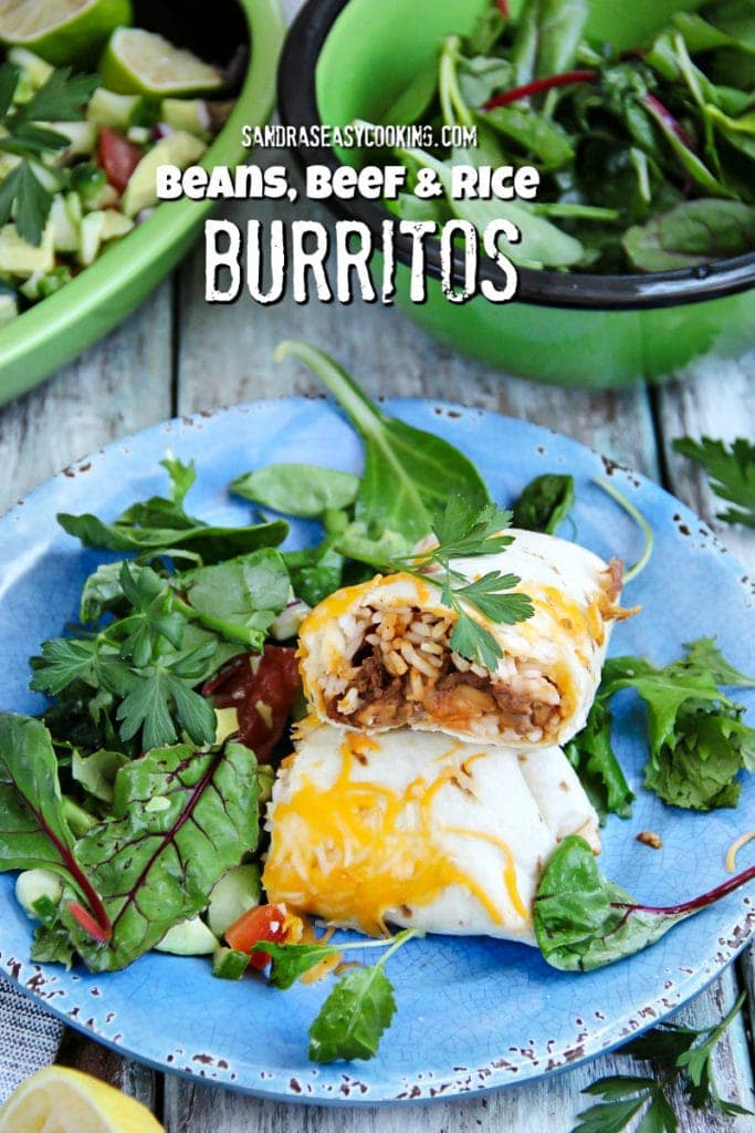 Beans, Beef and Rice Burritos Sandra's Easy Cooking Wrap Recipes