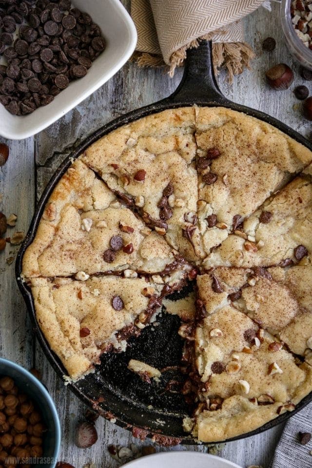 Sugar Cookies Chocolate Caramel Skillet Cake