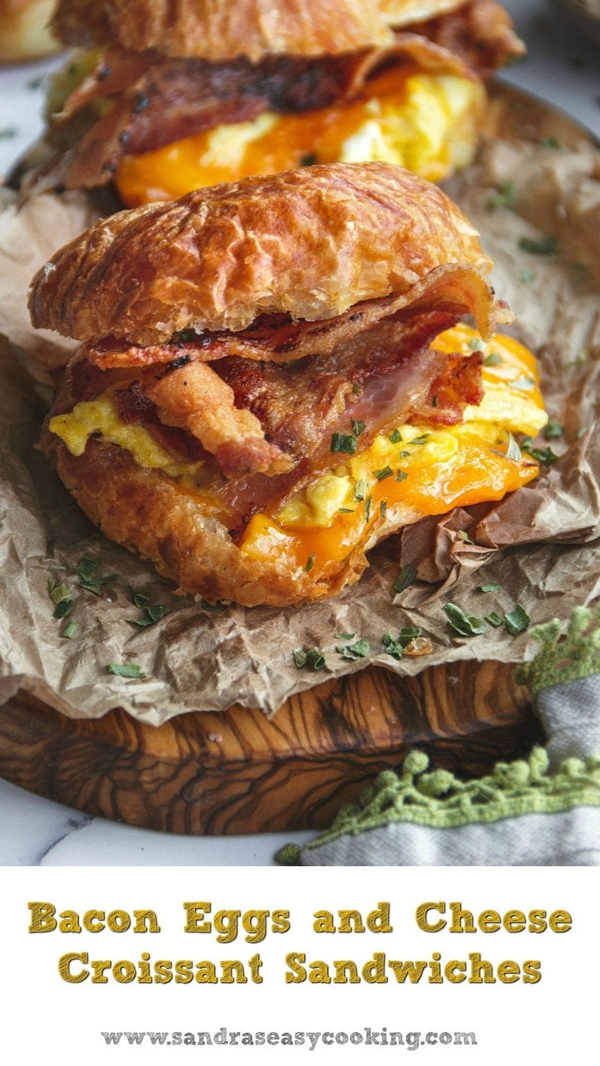 Bacon Eggs and Cheese Croissant Sandwiches Sandra's Easy Cooking