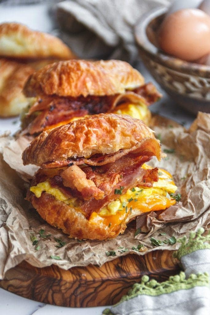 Bacon Eggs and Cheese Croissant Sandwiches Sandra's Easy Cooking