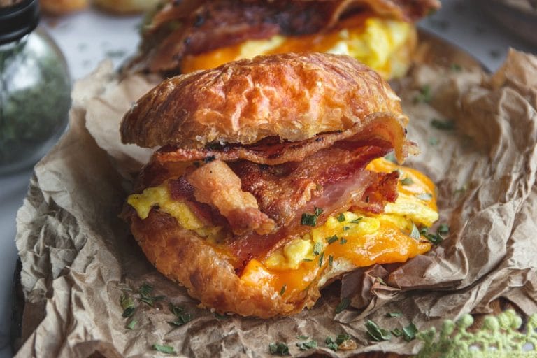 Bacon Eggs and Cheese Croissant Sandwiches Sandra's Easy Cooking