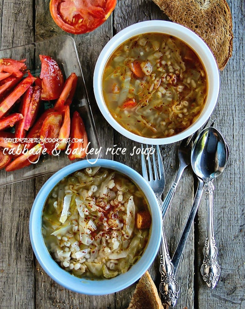 Cabbage and Barley Rice Soup Sandra's Easy Cooking Soup Recipes