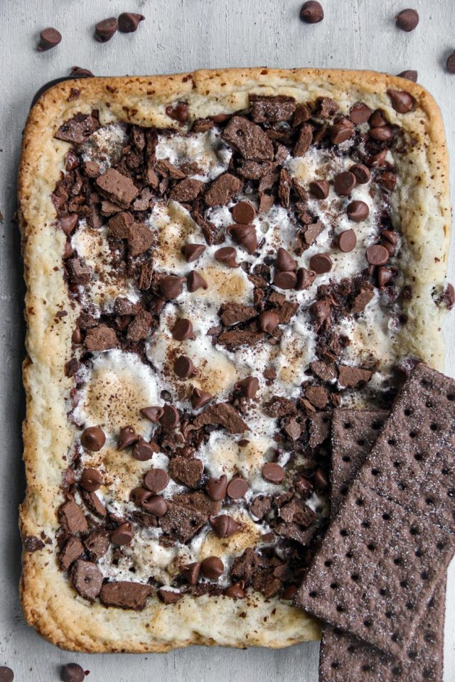 My kids, as well as my husband, loved it so much that I had to make Easy S'mores Sweet Pizza the next day again.