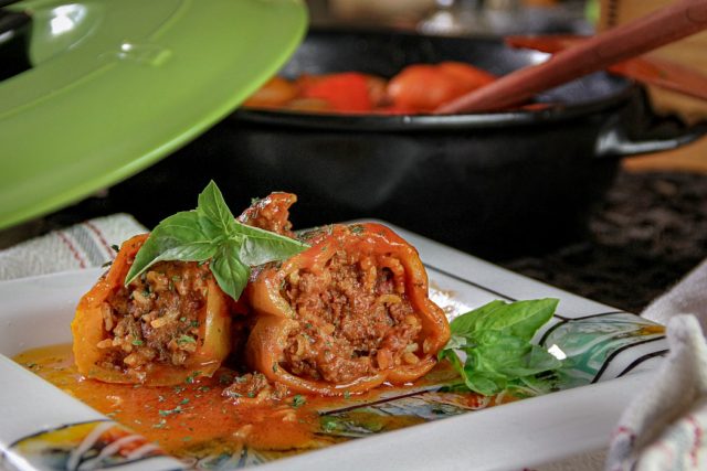 Stuffed Peppers with Ground Beef and Rice