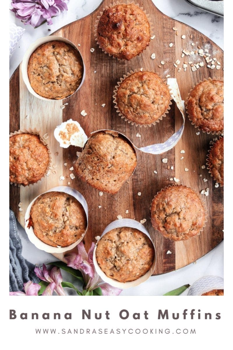 Banana Nut Oat Muffins Sandra's Easy Cooking Breakfast and Brunch