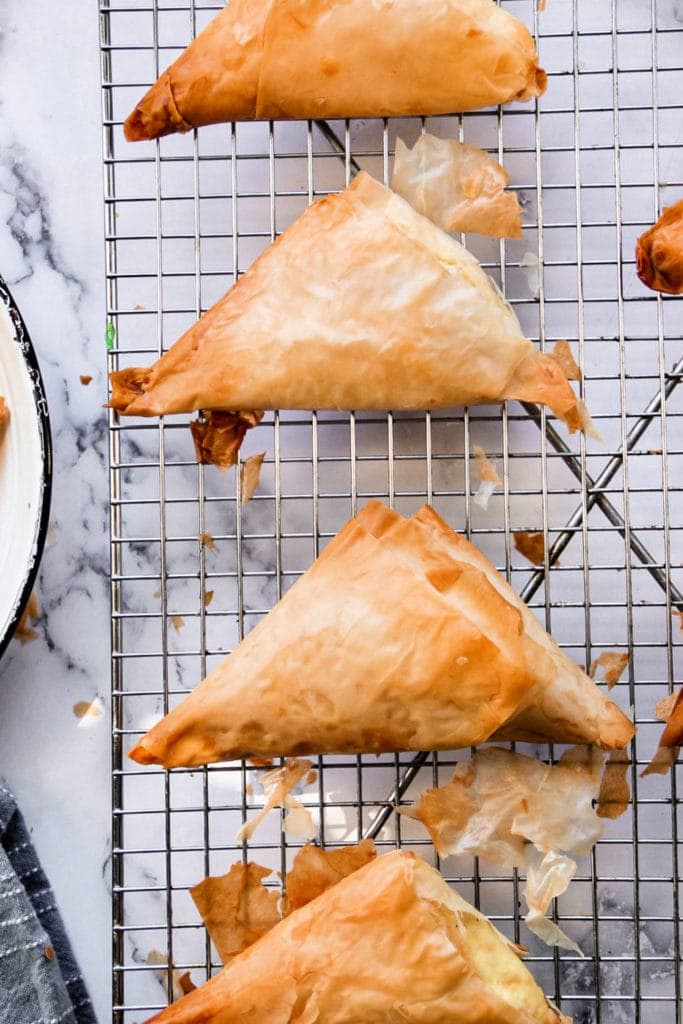 Phyllo Triangles Stuffed with Cheese Sandra's Easy Cooking Appetizers