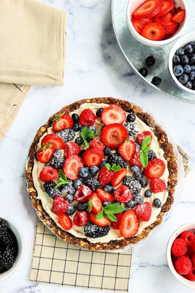 No Bake Sweet Fruit Pizza