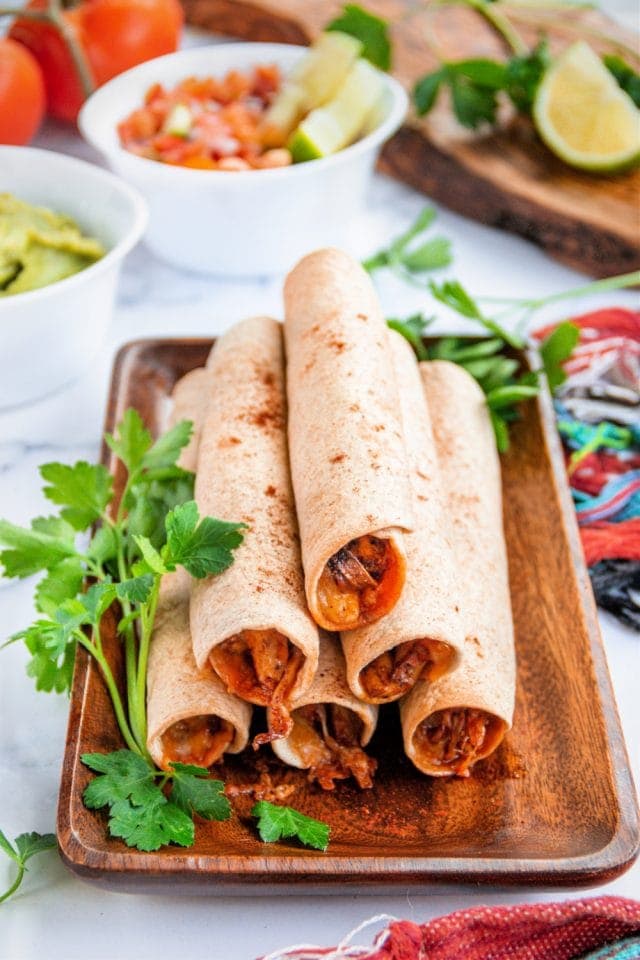 Air Fryer Mushroom and Cheese Taquitos