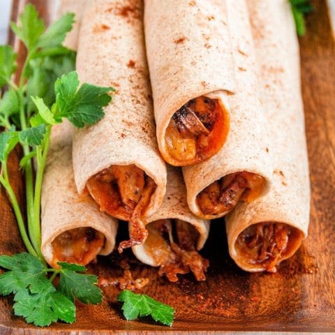 Air Fryer Mushroom and Cheese Taquitos