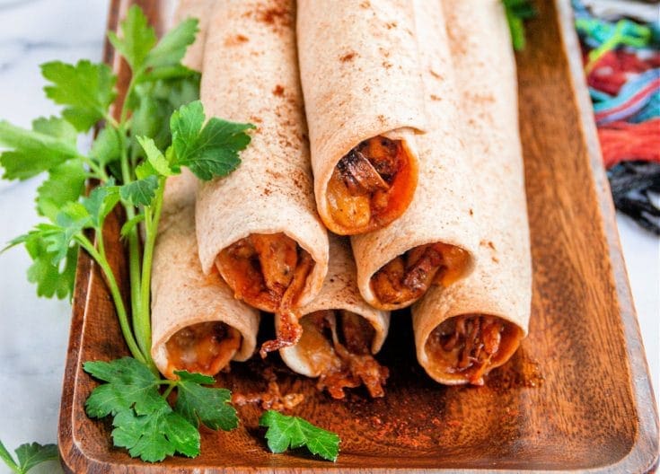 Air Fryer Mushroom and Cheese Taquitos