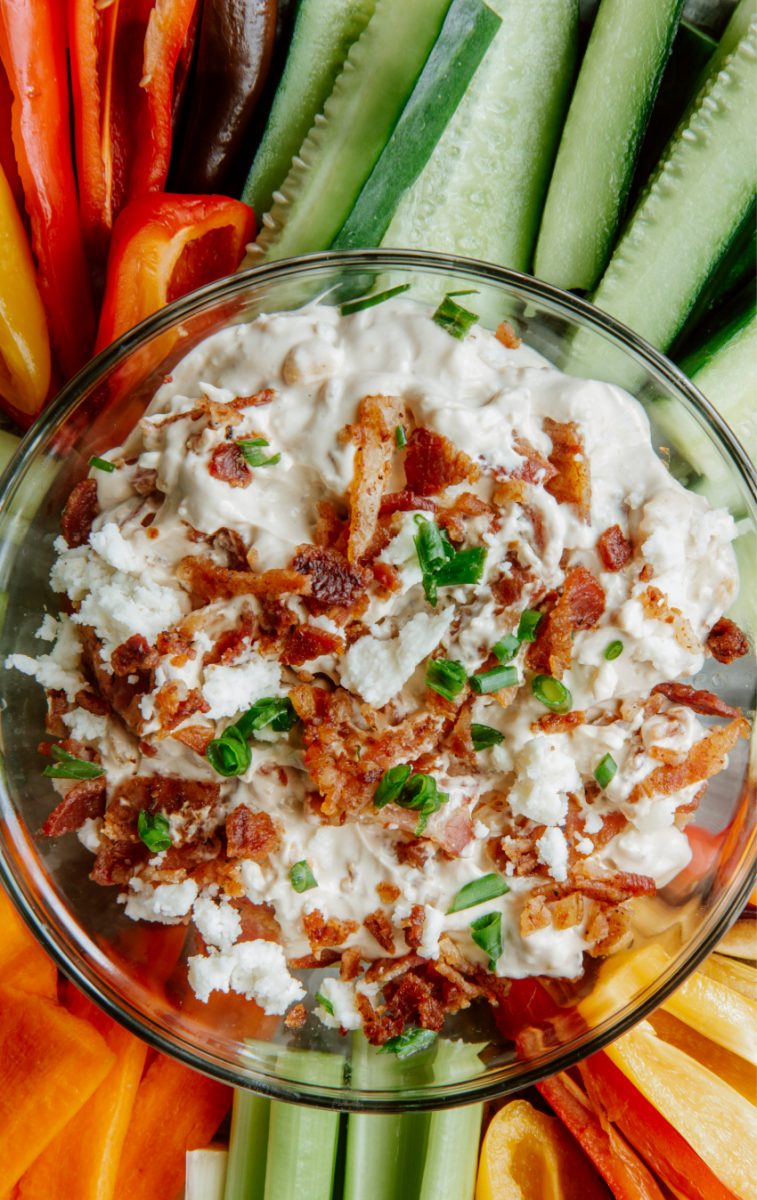 Onion Dip with Cheese and Bacon
