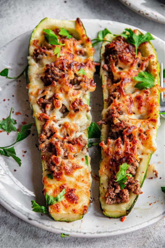 Baked Zucchini and Beef Boats