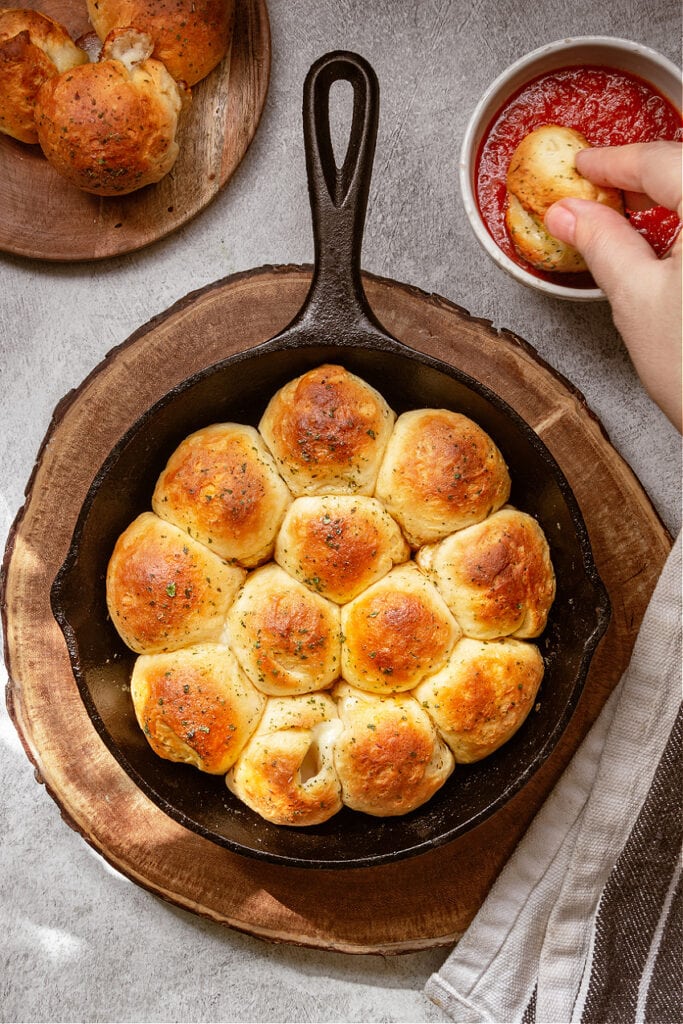 Biscuit and Mozzarella Skillet Bites Sandra's Easy Cooking