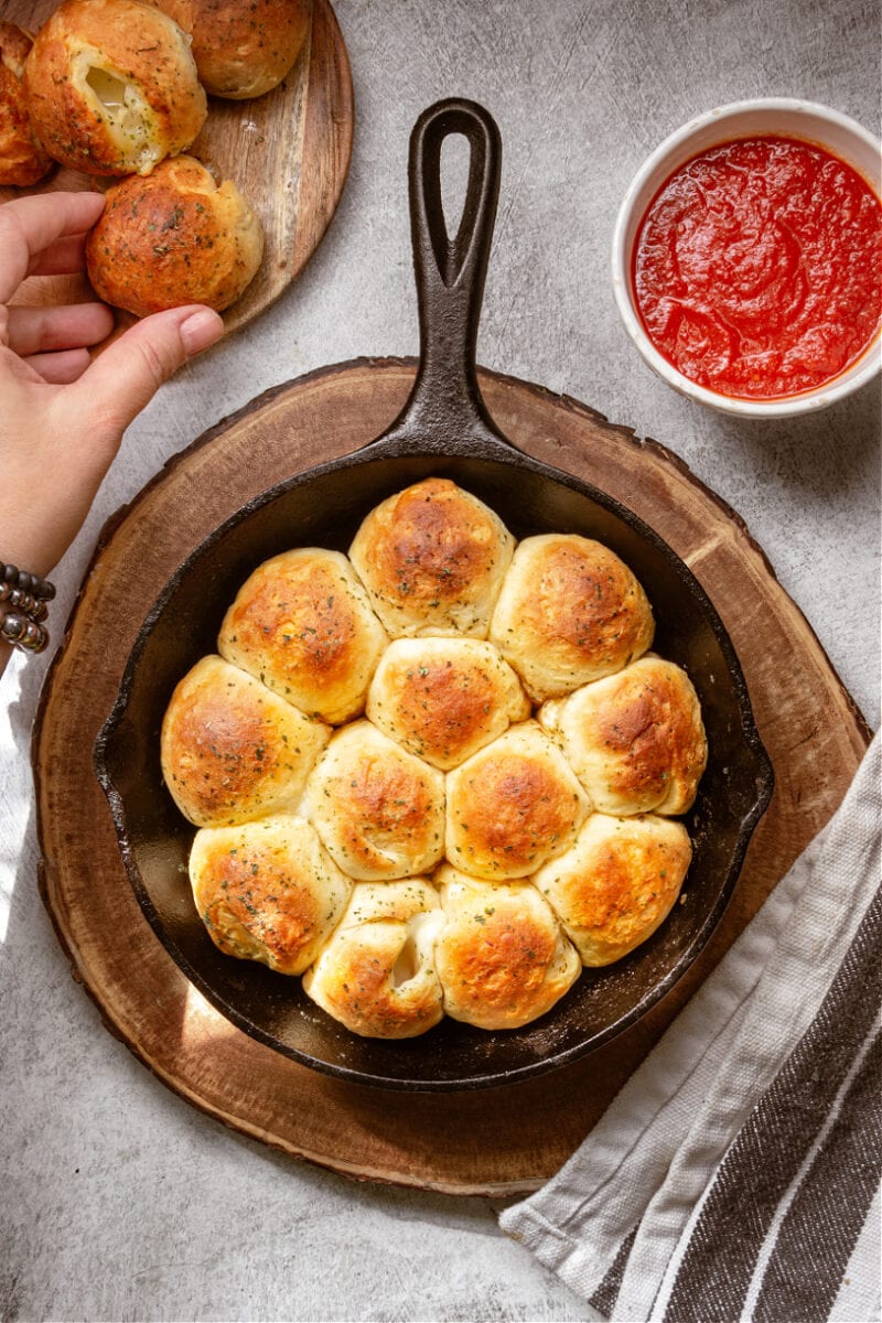 Biscuit and Mozzarella Skillet Bites Sandra's Easy Cooking
