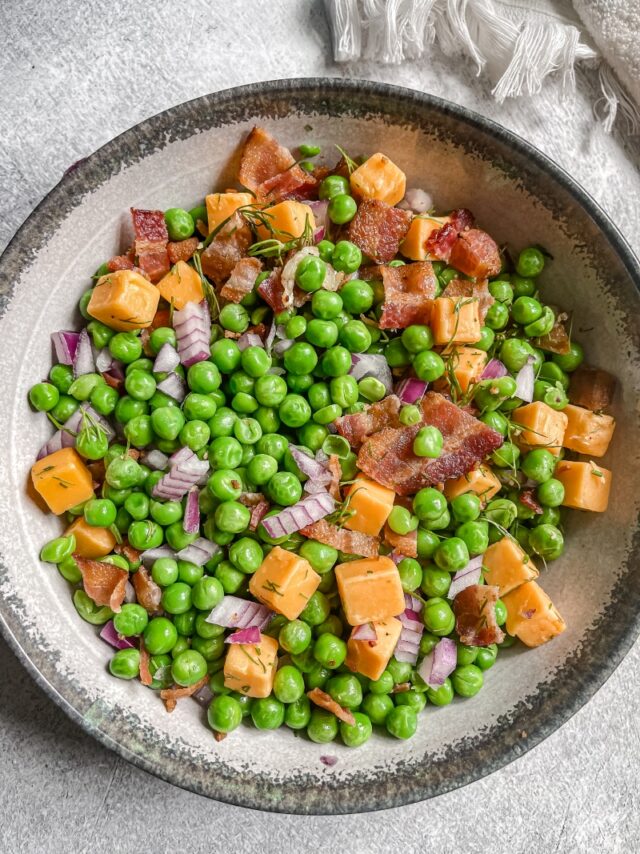 peas, cheese, dill and bacon without a dressing 