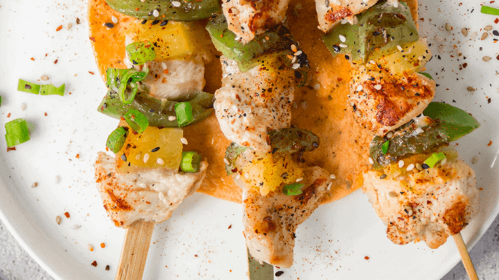 Hawaiian Inspired Chicken and Pineapple Skewers