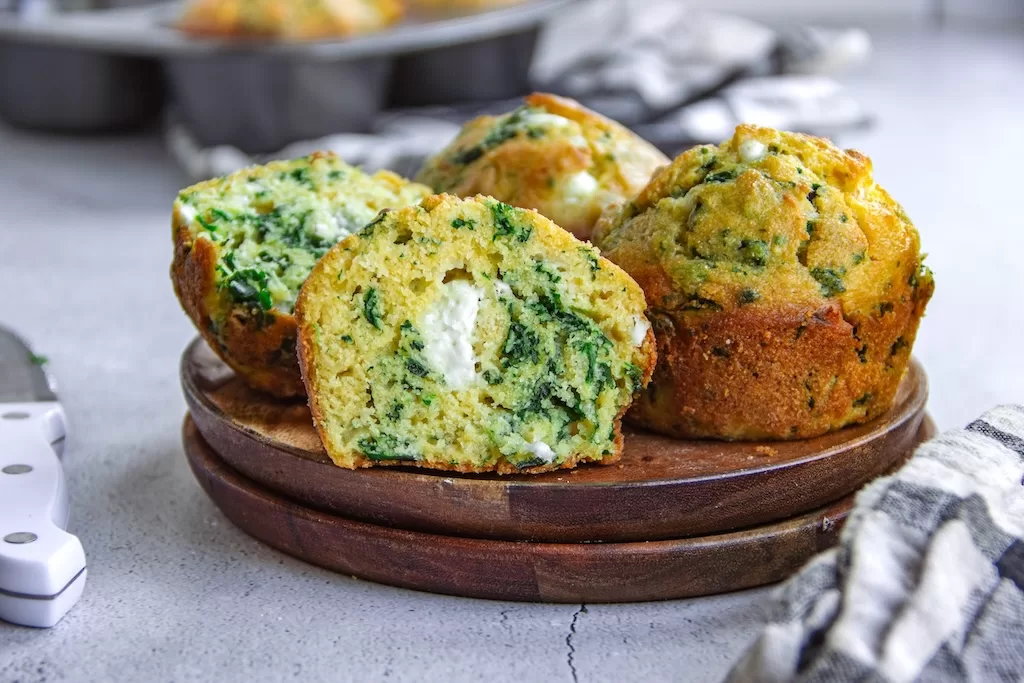 Spinach and Feta Cornbread Muffins